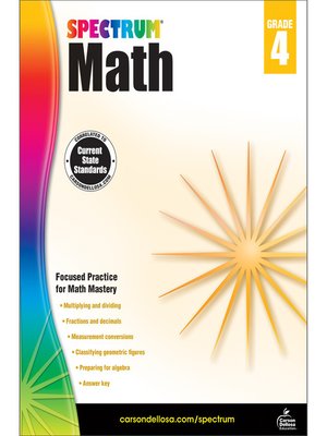 cover image of Spectrum Math Workbook, Grade 4